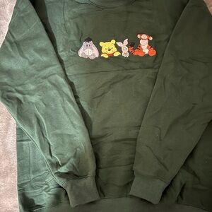 Forest Green Winnie & Pooh Characters sweater